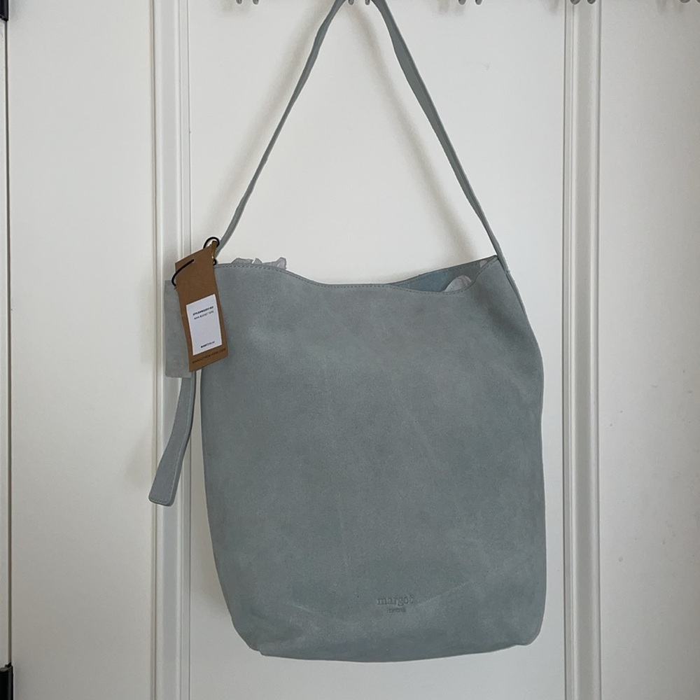 Margot New York buckle suede tote